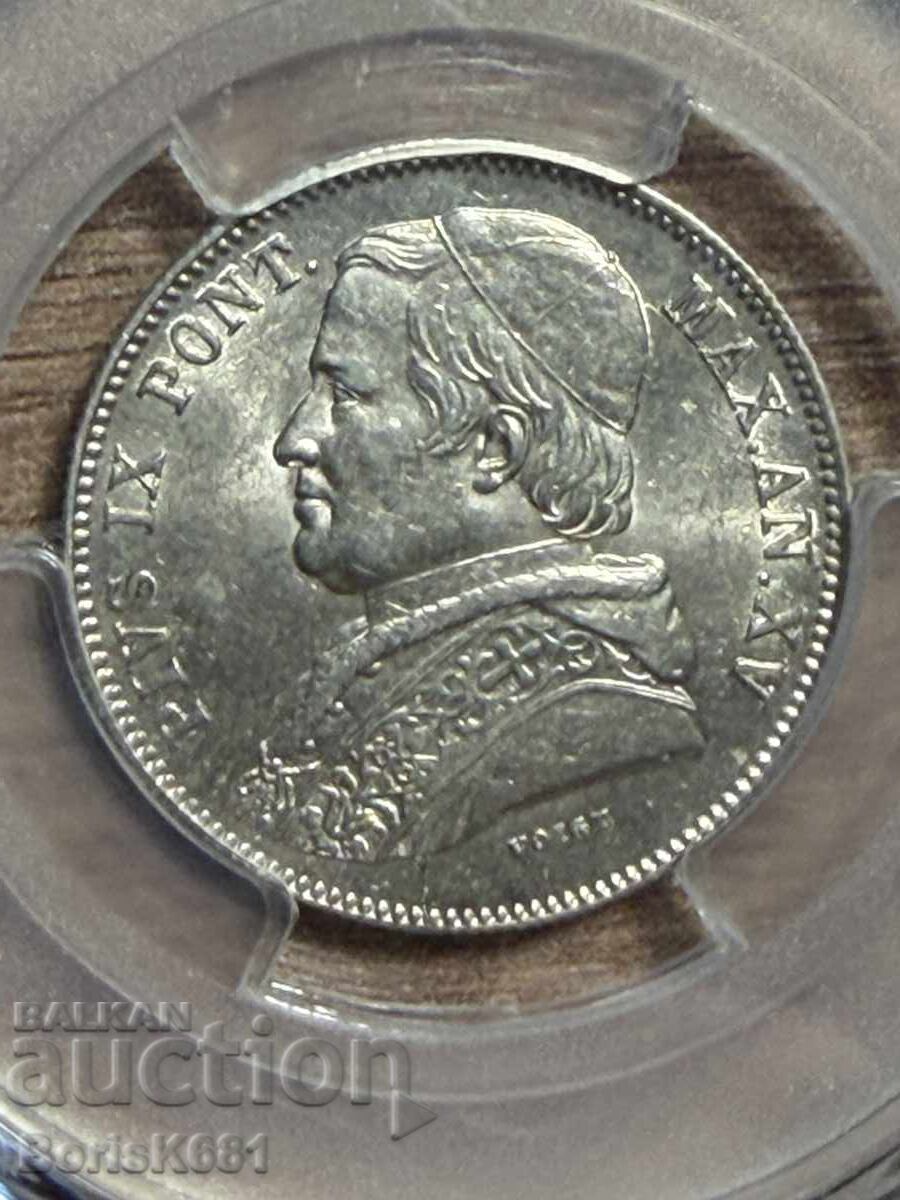 Βατικανό 1860 20 Baiocchi MS62 με τιμή € 3.50 | 6.85 BGN