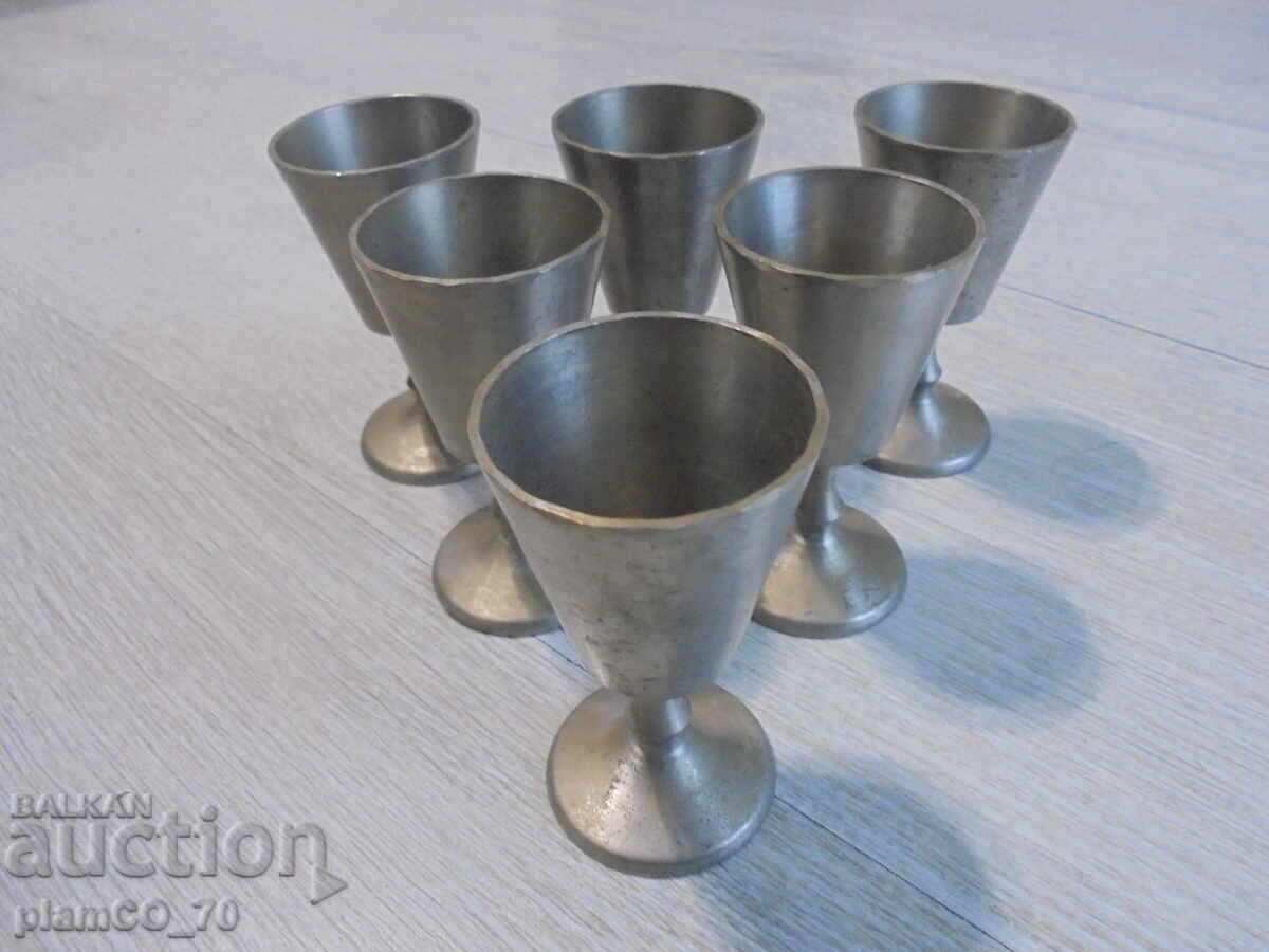 Nr. 8599 Set vintage 6 pahare metalice HANTVERK TENN