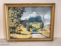 Watercolor on paper forest landscape still water