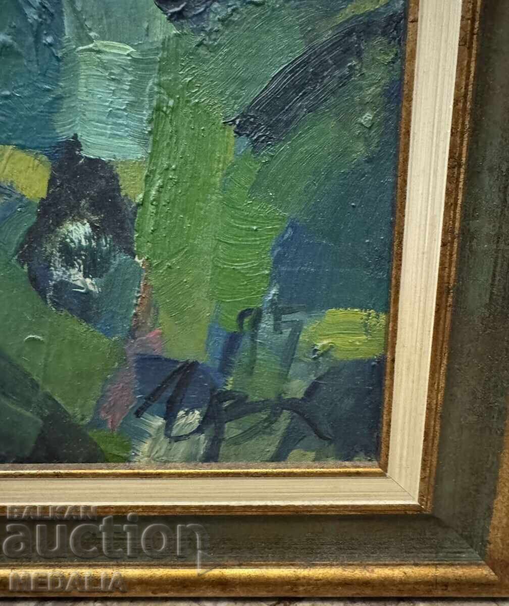 Vihroni Popnedelev-composition-oil paints-signed-1995 with price € 350.00 | 684.54 BGN