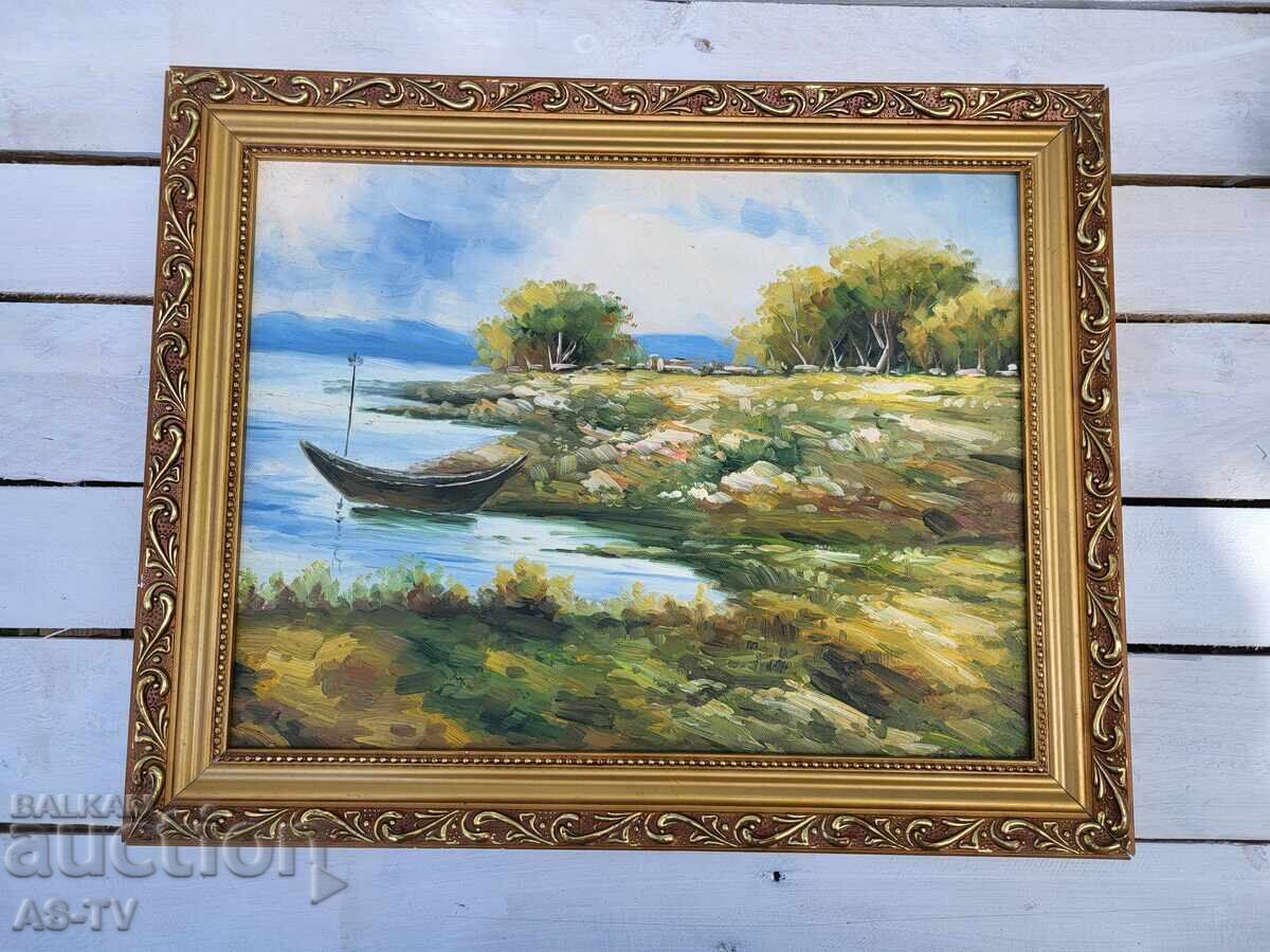 Картина Пейзаж с лодка с цена 40.00 €