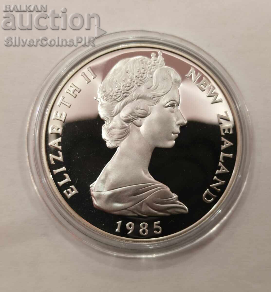 Livrarea Argint 1$ Stârcul Negru 1985 Noua Zeelandă
