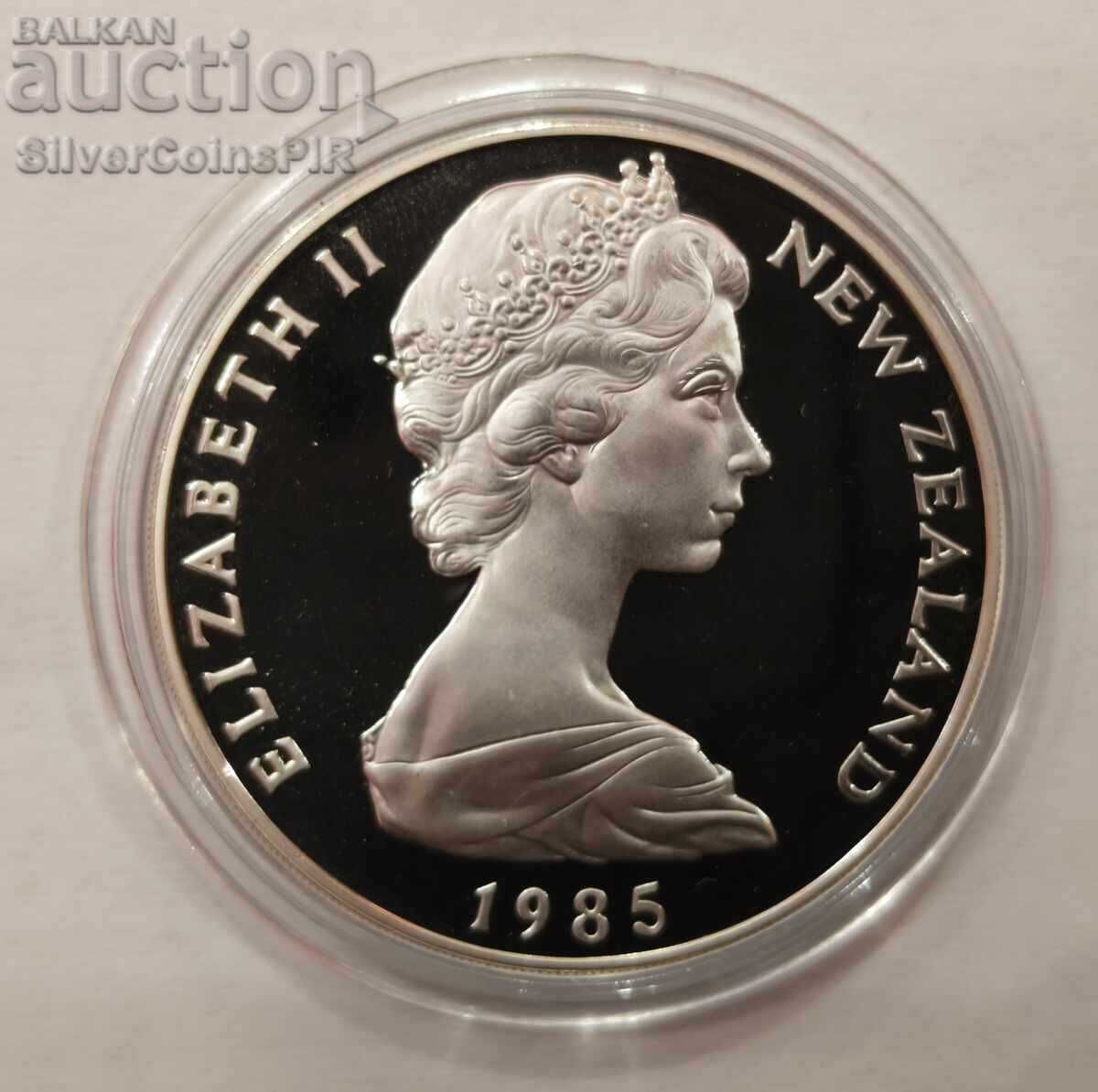 Argint 1$ Stârcul Negru 1985 Noua Zeelandă - 5