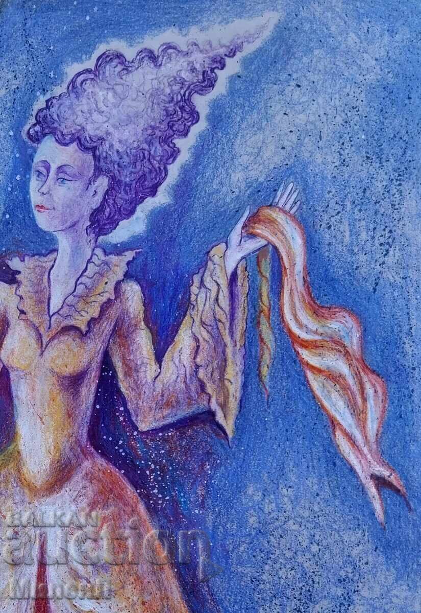 Auction  Drawing of a high-society lady