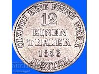 1/12 taler 1853 Germania Hanovra Georg argint - destul de rar