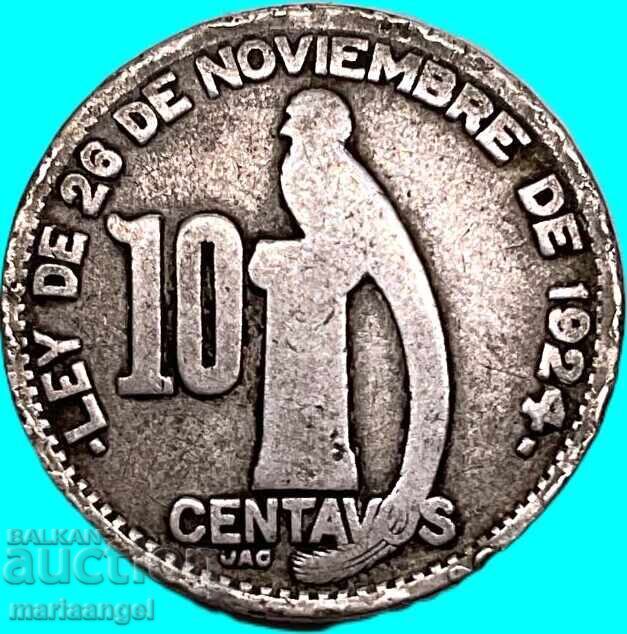 Guatemala 10 centavos 1924 argint - 5
