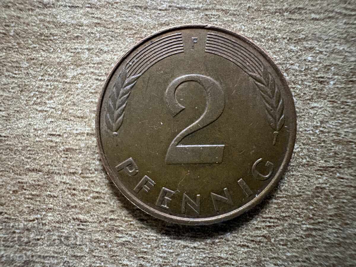 Germania - 2 pfennigi (1989) - F