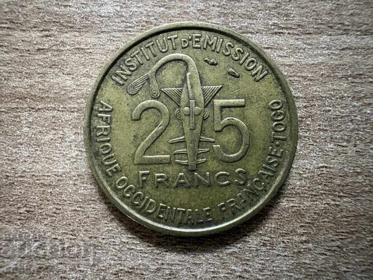 Западна Африка - 25 франка (1957)