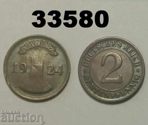 Γερμανία 2 ρέντεν πφένιγκ 1924 D