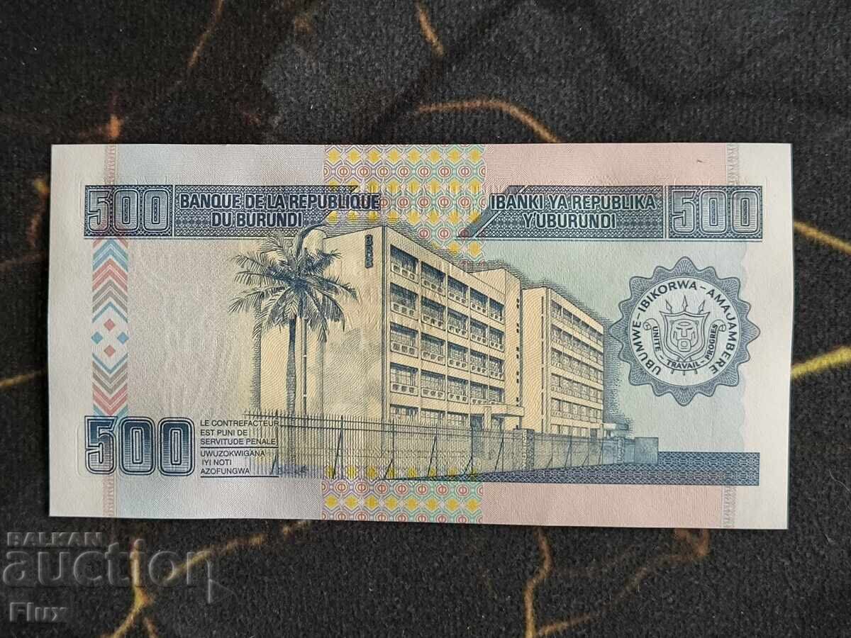 Bancnota - Burundi - 500 franci UNC | 2013 cu preț € 2.25 | 4.40 BGN