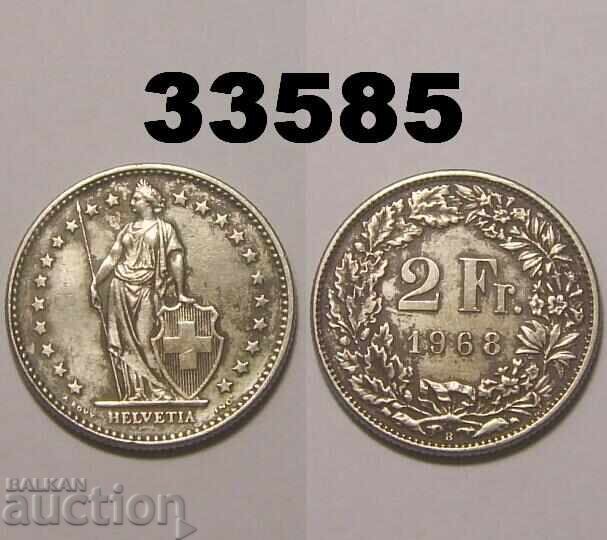 Elveția 2 franci 1968 B