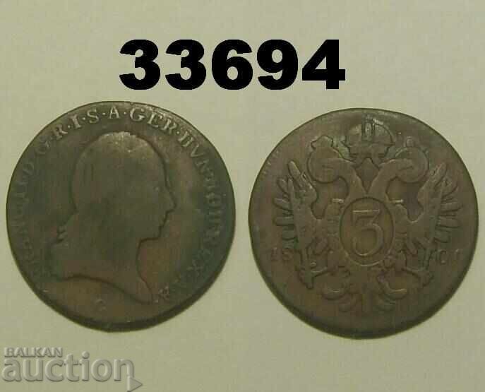 Austria 3 Kreuzer 1800 C