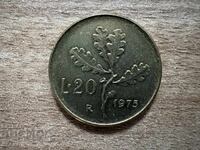 Italy - 20 Lire (1975)