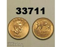 Zambia 1 Ngwee 1972 UNC