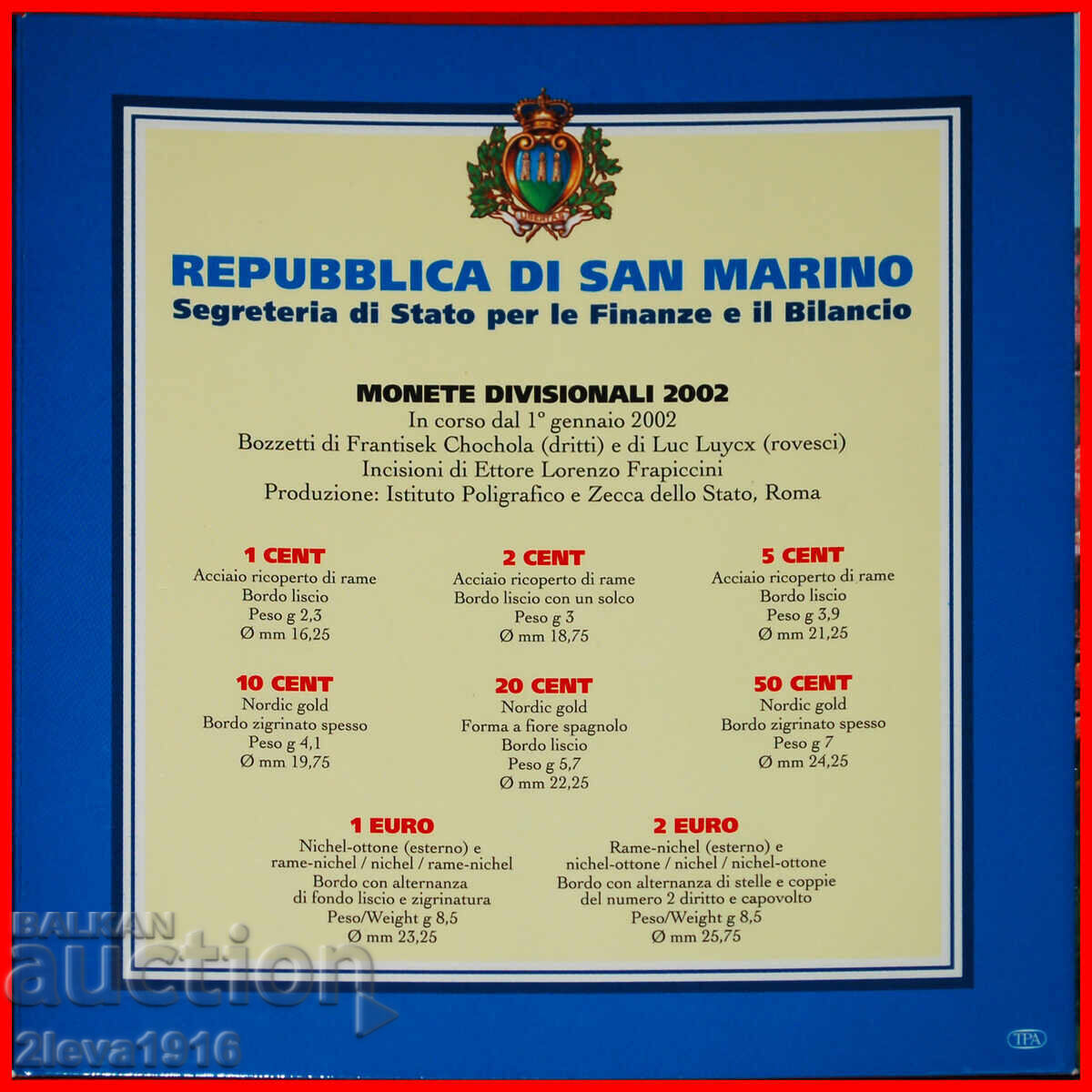 ITALY: SAN MARINO ★ EURO MINT SET 2002 (8 COINS) RARE! - 6