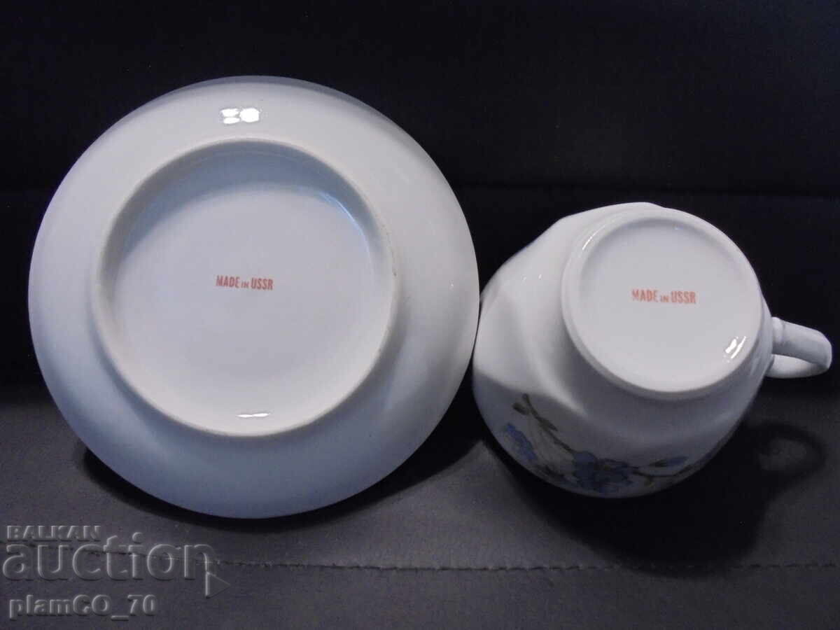 Livrarea Nr. 8603 Set vintage din porțelan rusesc – ceașcă cu farfurioară