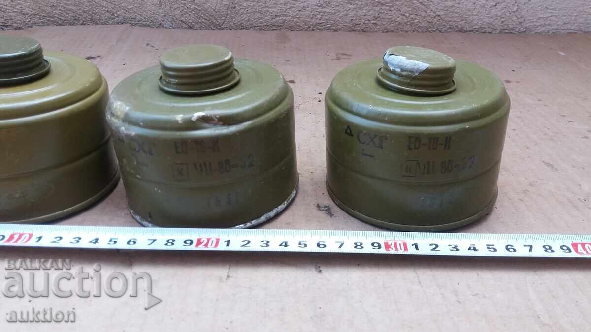 Auction  LOT OF 3 GAS MASK FILTERS