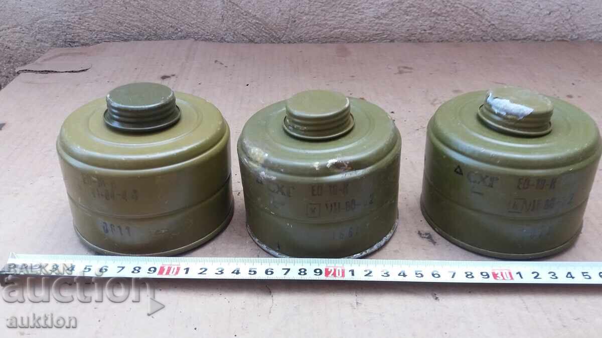 Delivery of LOT OF 3 GAS MASK FILTERS