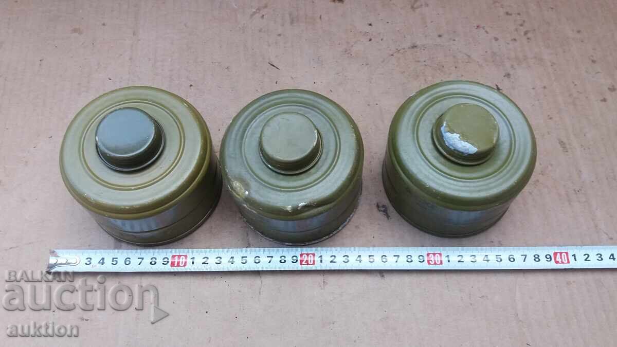 LOT OF 3 GAS MASK FILTERS - 5