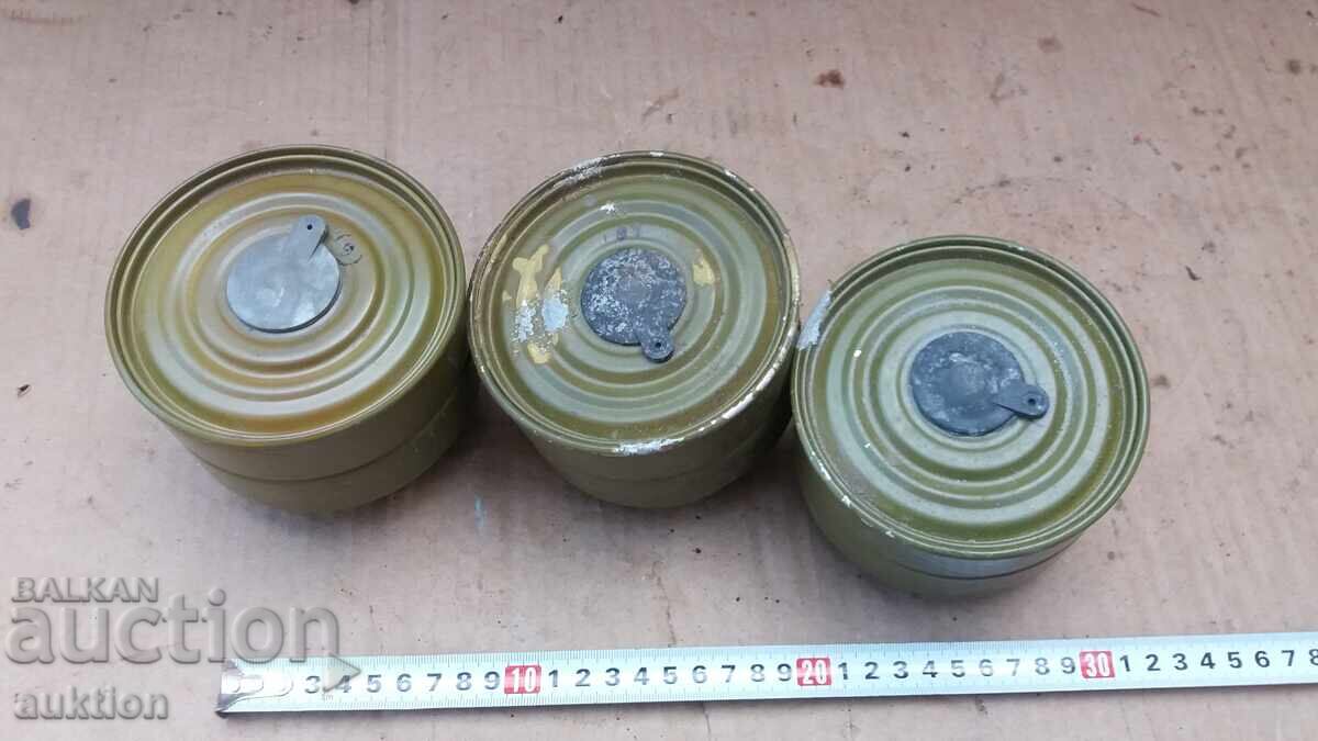 LOT OF 3 GAS MASK FILTERS - 7