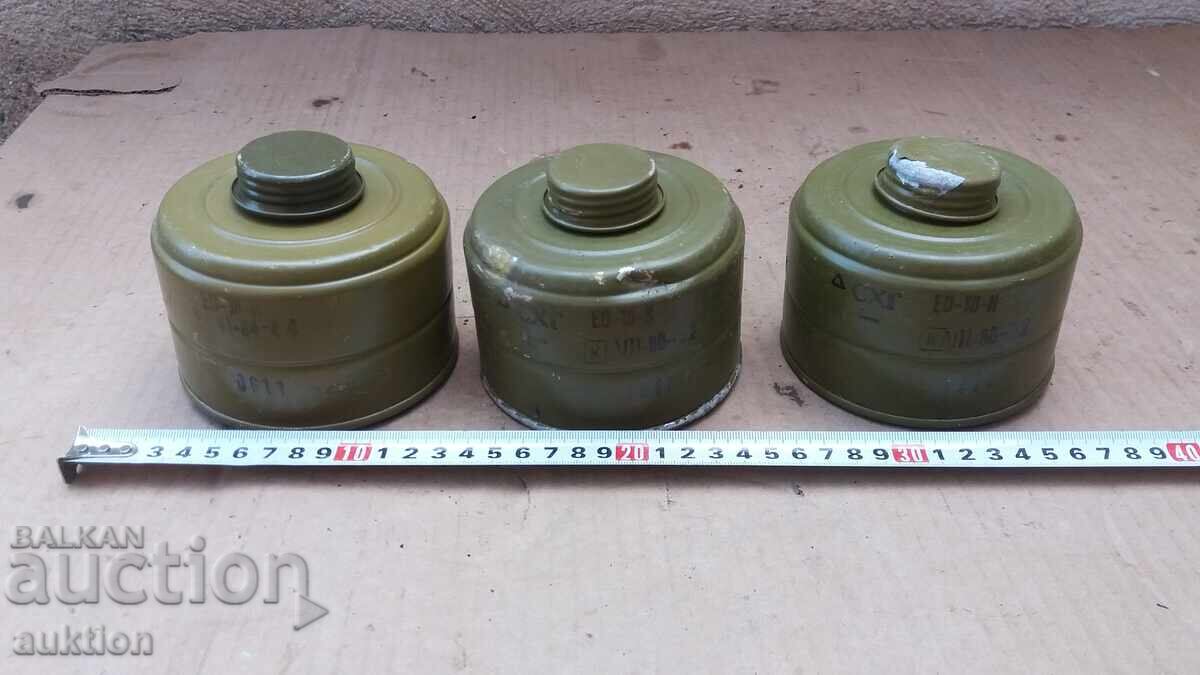 LOT OF 3 GAS MASK FILTERS