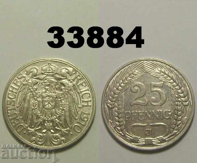 Germany 25 pfennig 1910 J