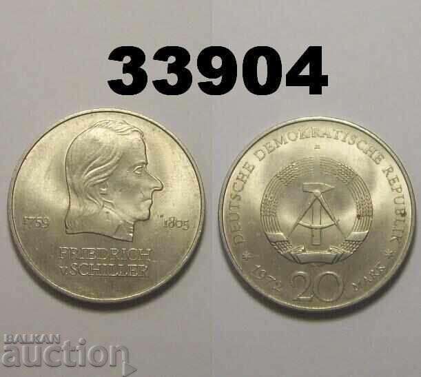 RDG Germania 20 mărci 1972 Friedrich Schiller