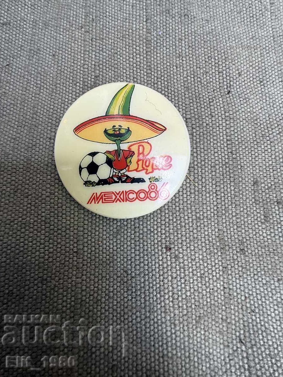 Insignă Campionatul Mondial de Fotbal Mexic 86