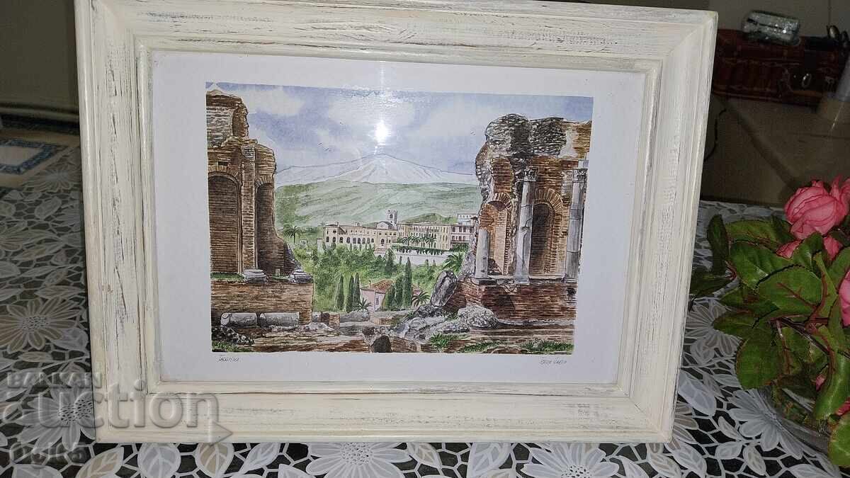 Много красива картина ръчна оригинална акварелна рисунка. Много красива картина ръчна оригинална акварелна рисунка.