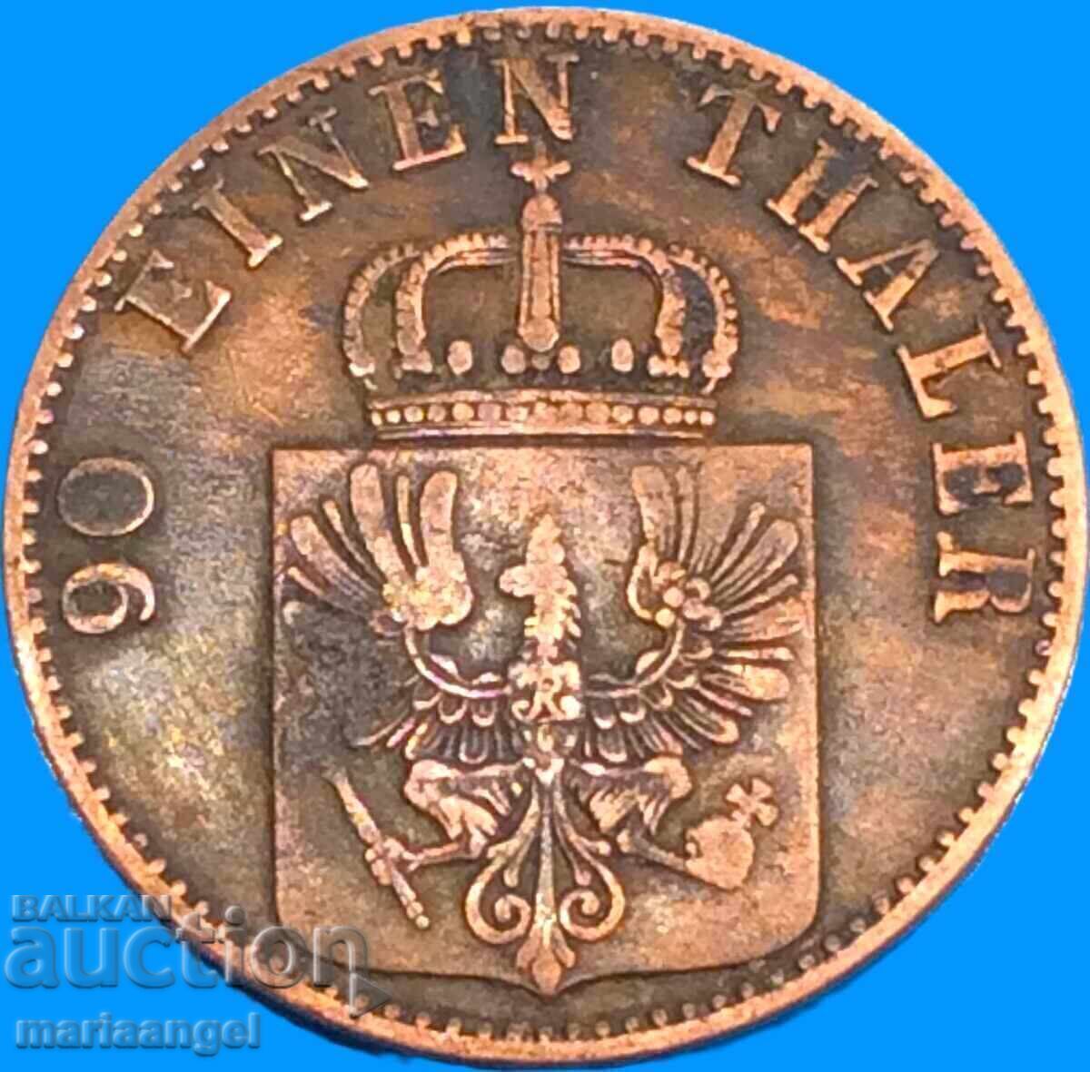 4 Pfennig 1865 Prusia Germania Mare cupru - rar - 6