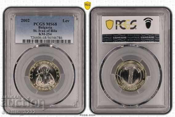 1 leu 2002 MS 68 PCGS