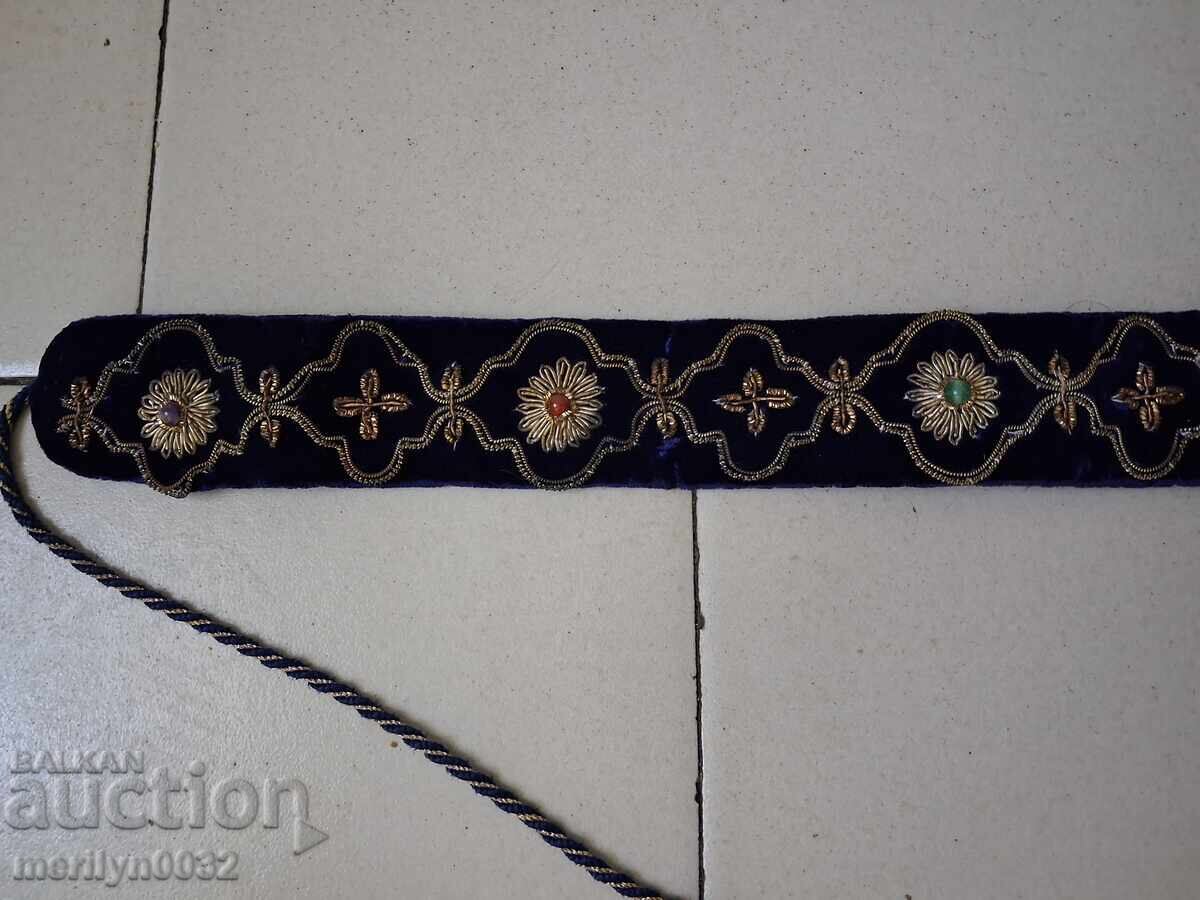 Curea veche din catifea pentru pafti, fir, brâu, curea costum popular - 6 Curea veche din catifea pentru pafti, fir, brâu, curea costum popular - 6