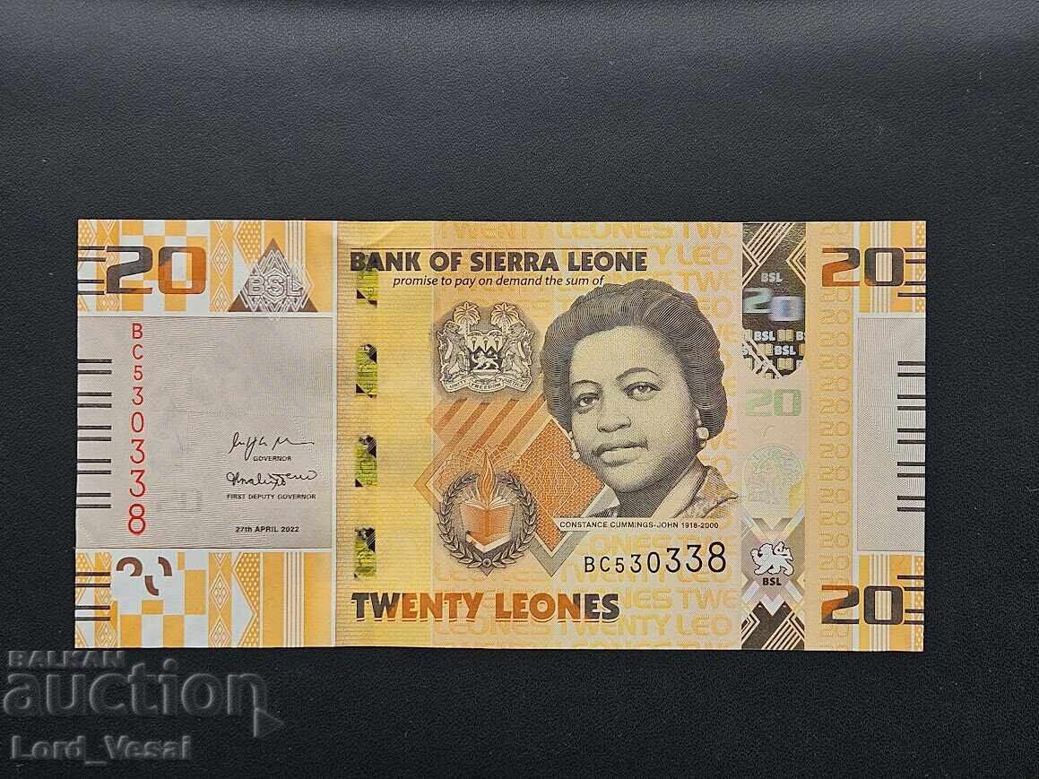 Сиера Леоне  20 Леоне 2022* UNC