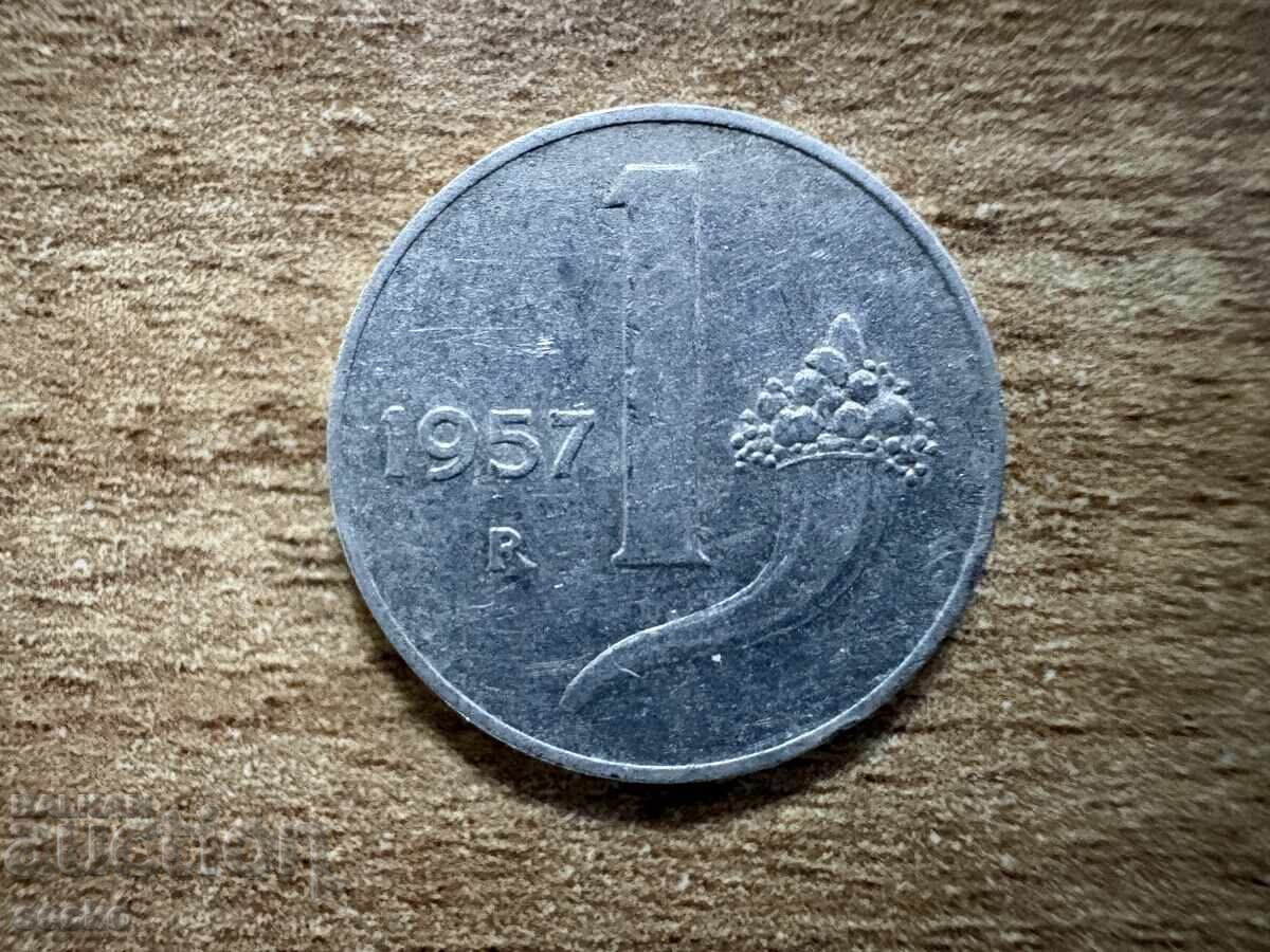 Italia - 1 liră (1957)