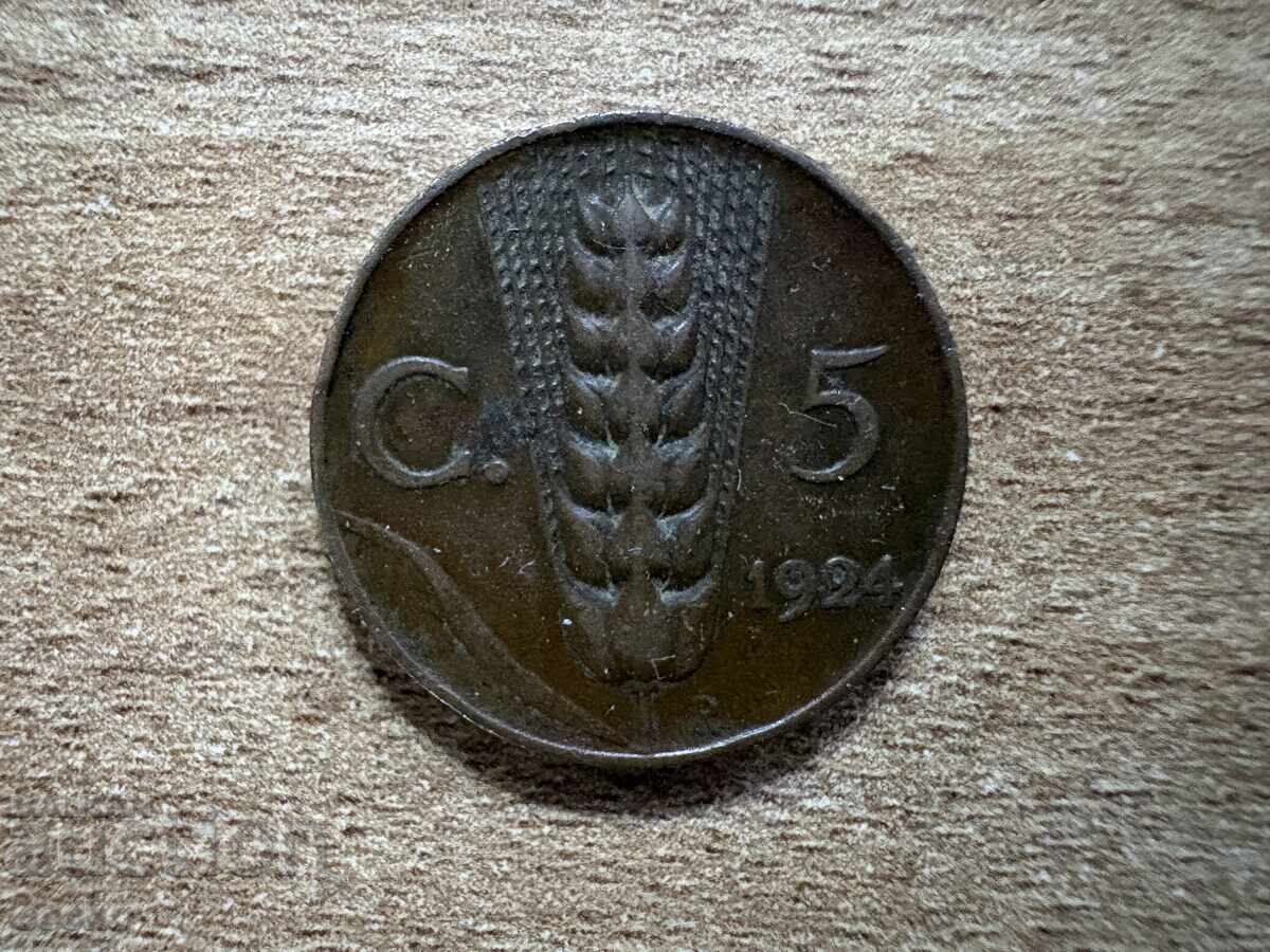 Italia - 5 centesimi (1924)