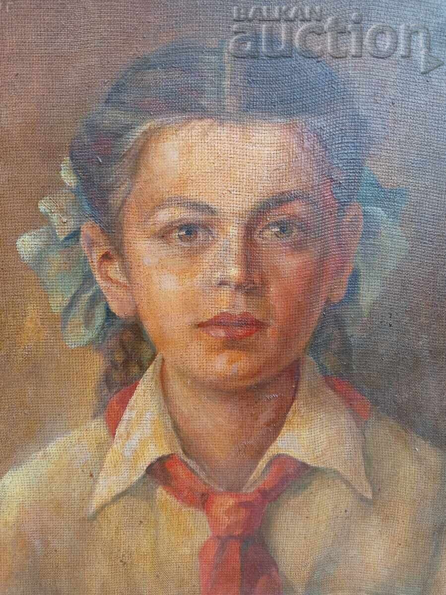 Socialist realism communism 50s PIONEER GIRL - 6