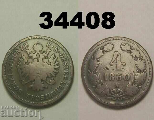 Austria 4 kreuzer 1860 A