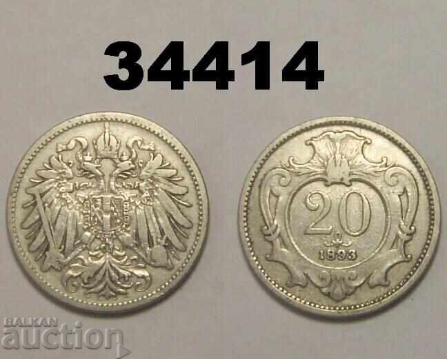 Αυστρία 20 heller 1893