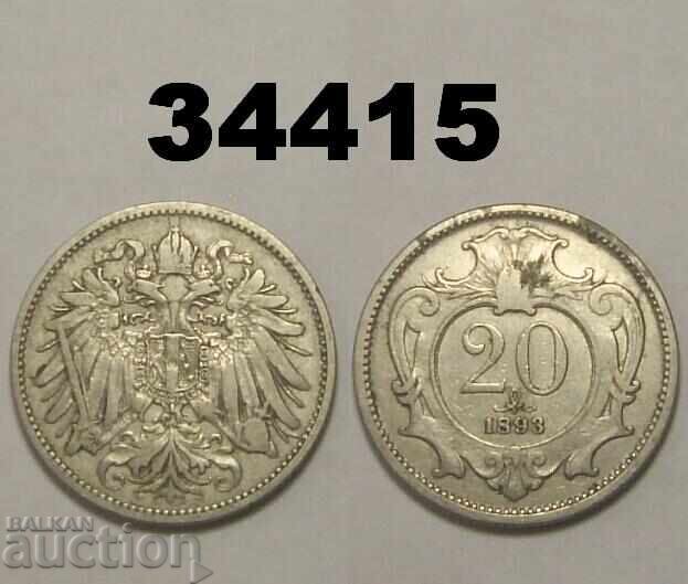 Αυστρία 20 heller 1893