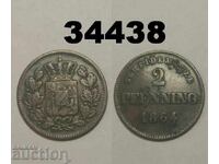 Bavaria 2 pfennig 1864 Germany