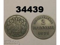 Bavaria 2 pfenning 1871 Germania