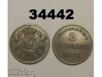 Bavaria 2 pfenning 1871 Germania
