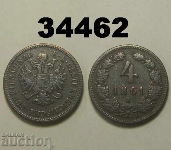 Austria 4 kreuzer 1861 A