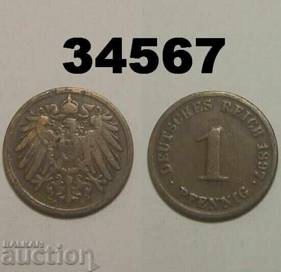 Germania 1 pfennig 1897 J