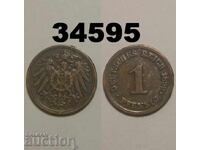 Germania 1 pfennig 1899 F deteriorată