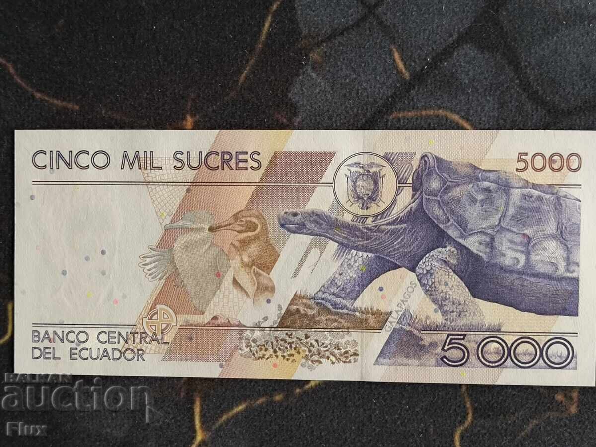 Bancnota - Ecuador - 5000 Sucres UNC | 1999 cu preț € 6.50 | 12.71 BGN
