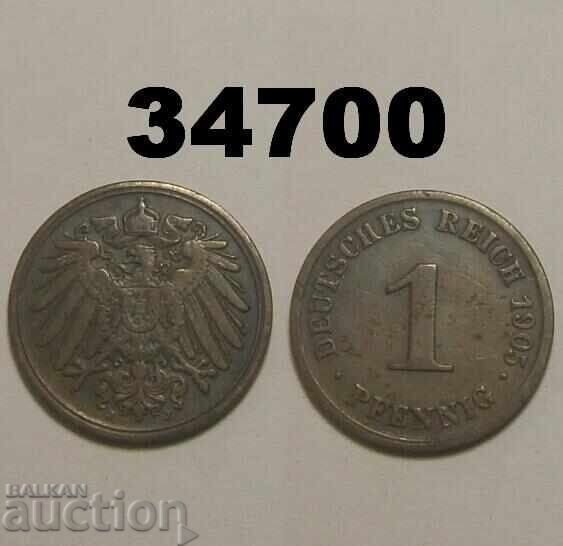Germania 1 pfennig 1905 J