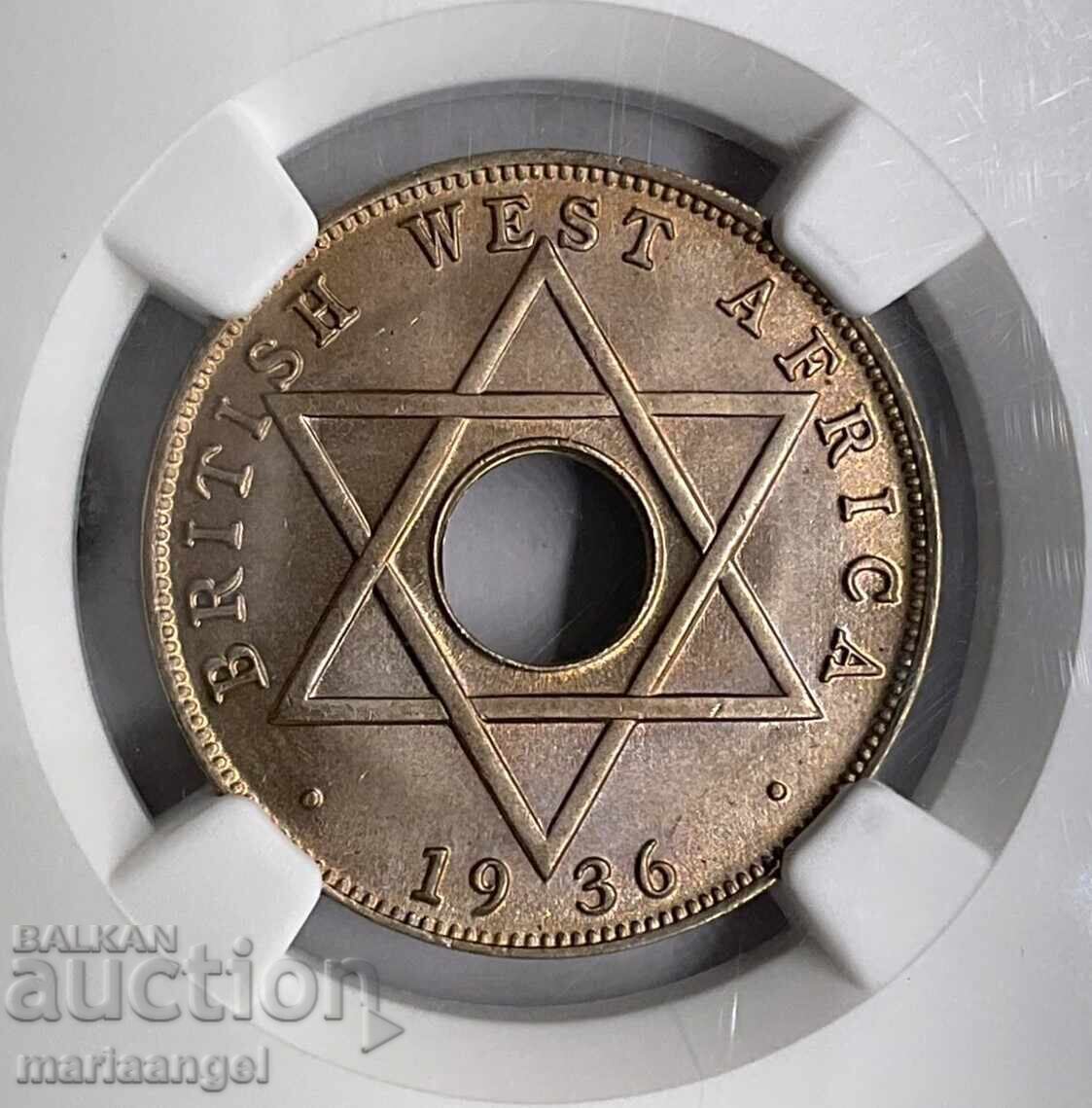 1/2 penny 1936 Africa Occidentală Britanică NGC MS64 - 5
