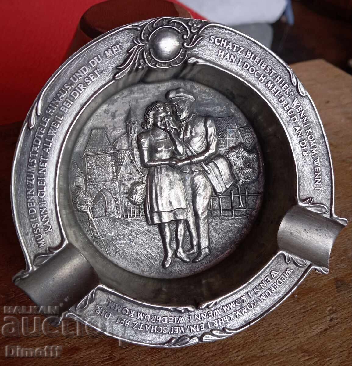 Vintage pewter ashtray SKS design with price € 10.00 | 19.56 BGN