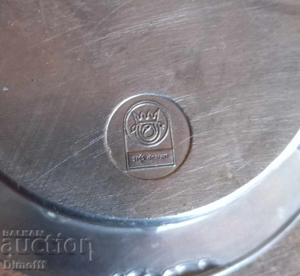 Auction  Vintage pewter ashtray SKS design